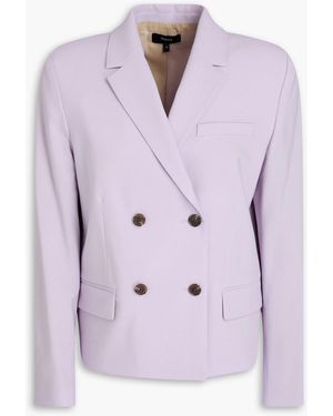 Theory Double-breasted Wool-blend Blazer - Purple