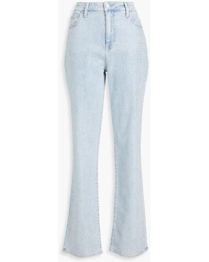 Jonathan Simkhai Liam Crystal-embellished High-rise Straight-leg Jeans - Blue