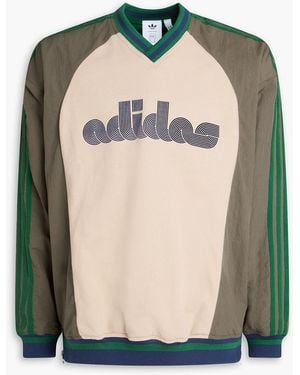 adidas x Brain Dead Brain Dead Knit-Paneled Shell Sweatshirt - Natural