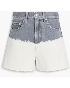 Maje Bleached Denim Shorts - Blue