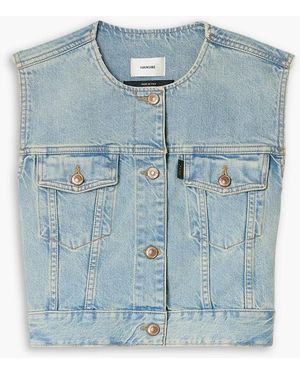 Haikure Judy Cropped Denim Vest - Blue