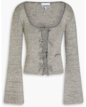 Ganni Ribbed-Knit Cardigan - White