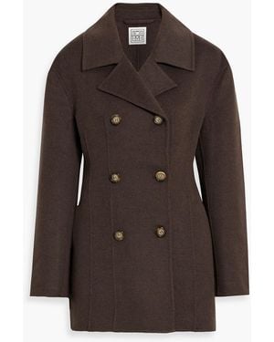 TOTEME Double-Breasted Wool-Felt Coat - Brown