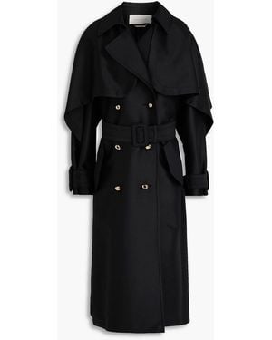 Zimmermann Belted Wool And Silk-Blend Trench Coat - Black