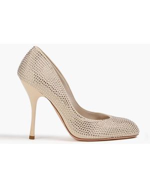 Max Mara Marilyn Crystal-embellished Jersey Court Shoes - White