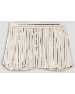Stella McCartney Striped Silk-blend Shorts - Natural