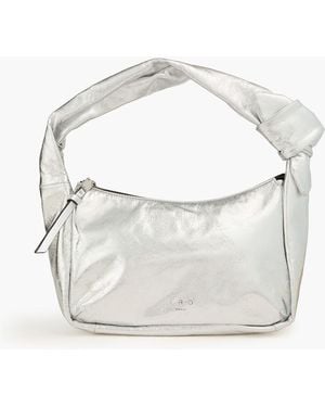 IRO Noue Knotted Crinkled-leather Shoulder Bag - White