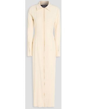 Jacquemus Obiou Cutout Woven Maxi Shirt Dress - Natural