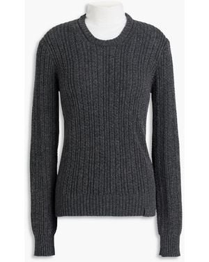 Victoria Beckham Layered Ribbed Wool-blend Turtleneck Jumper - Black