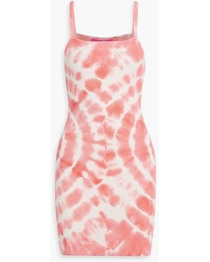 The Elder Statesman Nova Trance Tie-Dyed Cotton And Cashmere-Blend Mini Dress - Pink
