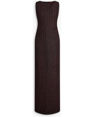Missoni Metallic Crochet-Knit Maxi Dress - Purple