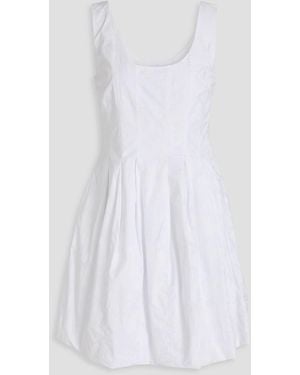 10 Crosby Derek Lam Jade Floral-Print Cotton-Poplin Mini Dress - White