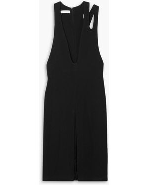 Maximilian Cutout Crepe Dress - Black