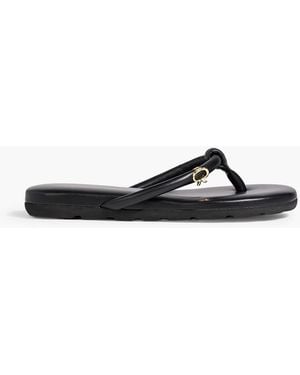 Gianvito Rossi Fiji Padded Leather Flip Flops - Black