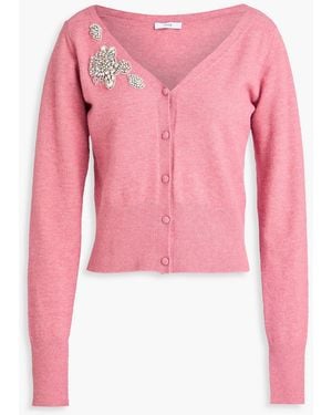 Erdem Embellished Stretch-knit Cardigan - Pink