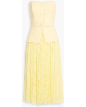 slim fit dress slacks Mia Pleated High Neck High Low Maxi Dress by Jewel Badgley Mischka