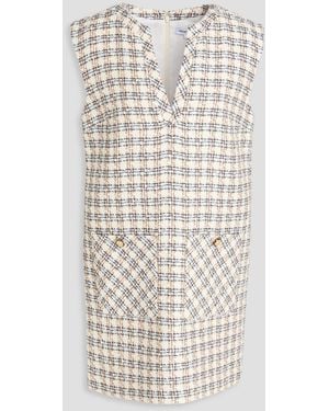 Veronica Beard Nomi Checked Cotton-Blend Tweed Mini Dress - Natural