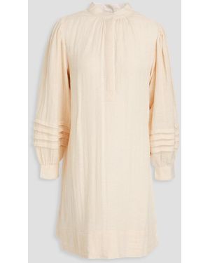 Antik Batik Preeti Gathered Cotton-gauze Mini Dress - Natural