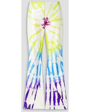 Conner Ives Tie-dyed Leather Flared Trousers - White