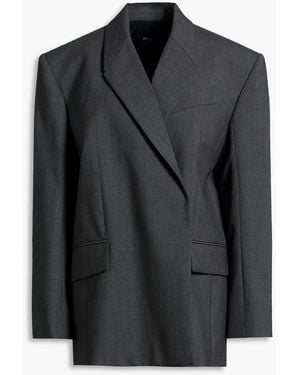 Mugler Double-Breasted Wool Blazer - Black