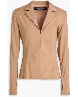 Jacquemus Obiou Cutout Wool-Blend Twill Blazer - Natural
