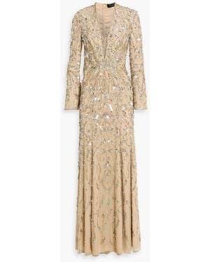 Jenny Packham Kaia Embellished Tulle Gown - Natural