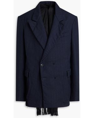 Maison Margiela Double-breasted Pinstriped Wool-blend Blazer - Blue