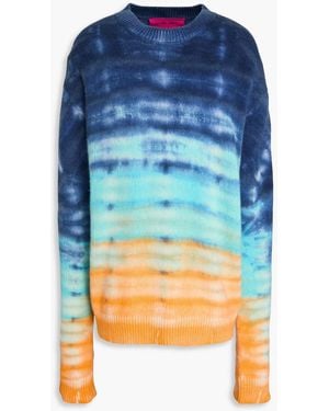 The Elder Statesman Sonar Tie-Dye Cashmere Jumper - Blue