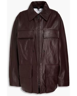 Victoria Beckham Leather Jacket - Brown