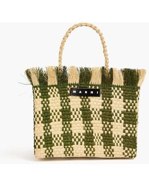 Marni Iraca Faux Raffia Tote - Green