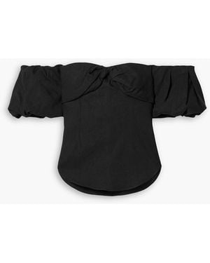 Isabel Marant Daniela Convertible Off-The-Shoulder Hemp-Blend Top - Black