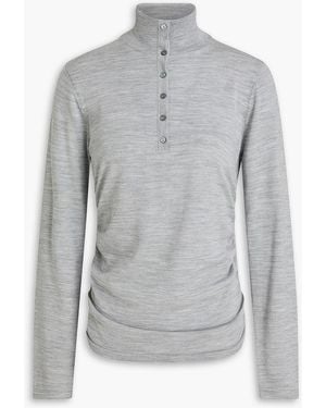 Theory Wool Turtleneck Top - Grey