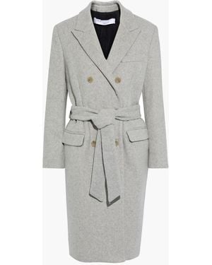 IRO Is Double-breasted Belted Wool-blend Felt Coat - Grey