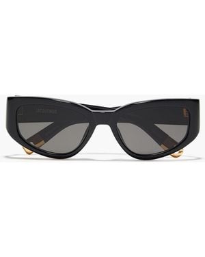 Jacquemus Rectangle-Frame Acetate Sunglasses - Black