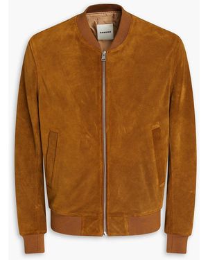 Sandro Suede Bomber Jacket - Brown