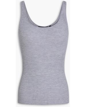 Theory Ribbed Merino Wool Tank - Purple