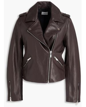 Claudie Pierlot Leather Biker Jacket - Black