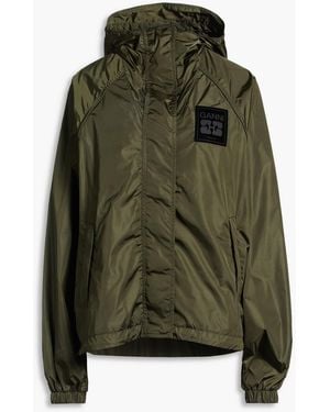 Ganni Shell Hooded Jacket - Green