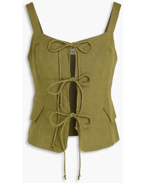 Casa Raki Dona Linen Top - Green
