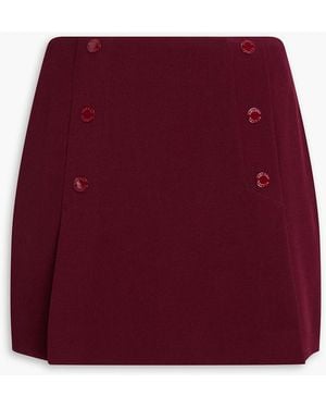 Sandro Pleated Twill Mini Skirt - Red