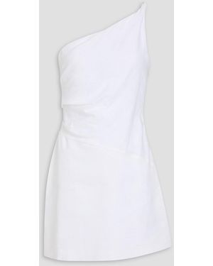 Bec & Bridge Melanie One-shoulder Linen Mini Dress - White