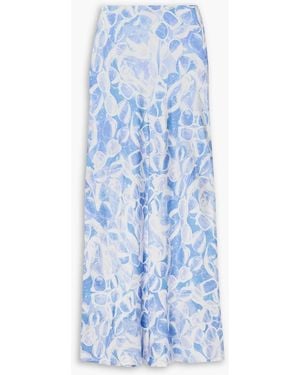 Stella McCartney Printed Silk-Twill Maxi Skirt - Blue