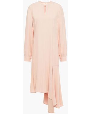 Marni Asymmetric Tie-neck Draped Crepe Dress - Pink