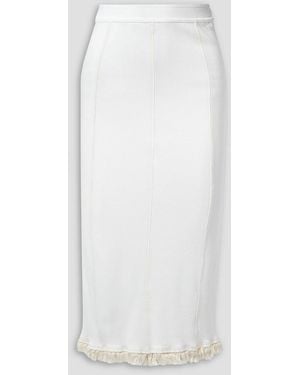 Acne Studios Tasselled Ribbed-knit Midi Skirt - White