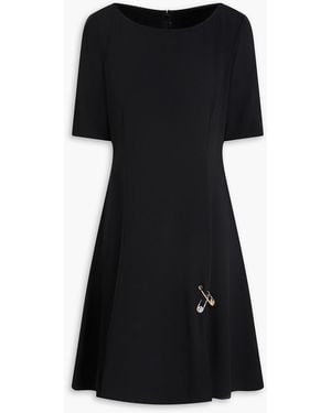Versace Embellished Crepe Mini Dress - Black