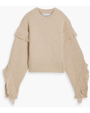 3.1 Phillip Lim Fringed Alpaca-Blend Sweater - Natural
