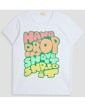 Mother The Boxy Printed Cotton-Jersey T-Shirt - White