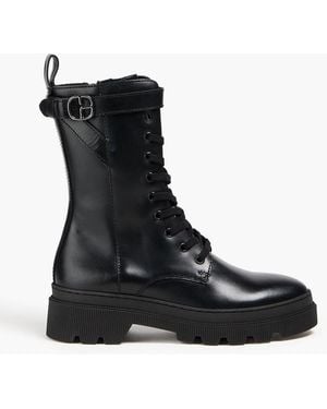 Claudie Pierlot Leather Combat Boots - Black