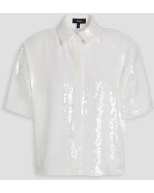 Theory Sequined Satin Shirt - White