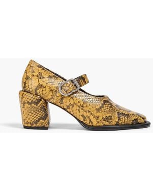 3.1 Phillip Lim Mary-jane-pumps "naomi 70" aus leder mit schlangeneffekt - Mettallic